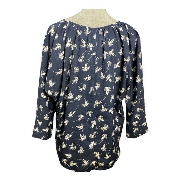 Porridge Anthropologie Floral Blouse Blue & White Womens Medium - Picture 3 of 10